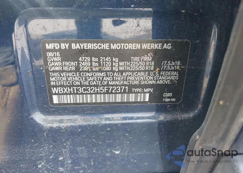 2017 BMW X1 xDrive28I z USA, uszkodzony, nr VIN WBXHT3C32H5F72371